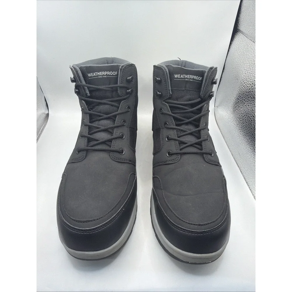 Weatherproof Jenkins Mens Size 11 Black Hiking Casual Boots Memory Foam 1899638